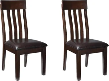 Трапезария стол с мека облегалка от изкуствена кожа за кухня-дневна, 2 положения, тъмно-кафяв