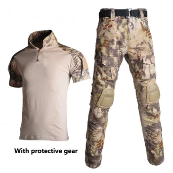 Улични Камуфляжные Военно-тактически комплекти формата на Жаба, Дишащи Спортни ризи CS За стрелба с лък, армейските спортни блузи и панталони