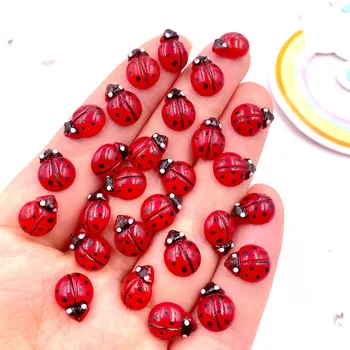 Цветна мини-crystal от смола Red Beetle Art, с фиксирана облегалка, планински кристал за апликации за нокти, изделия от сватбен албум за изрезки, декор, занаяти L617