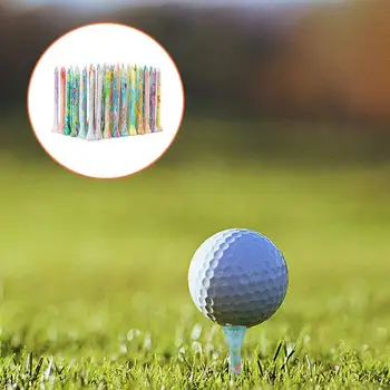 Цветни тениски за голф Професионални дървени тениски за голф 50шт Преносими тениски за голф Тренировъчен инструмент за любителите на голфа и начинаещи